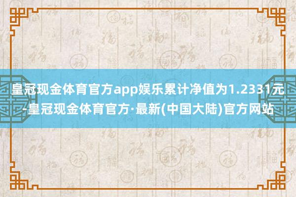 皇冠现金体育官方app娱乐累计净值为1.2331元-皇冠现金体育官方·最新(中国大陆)官方网站