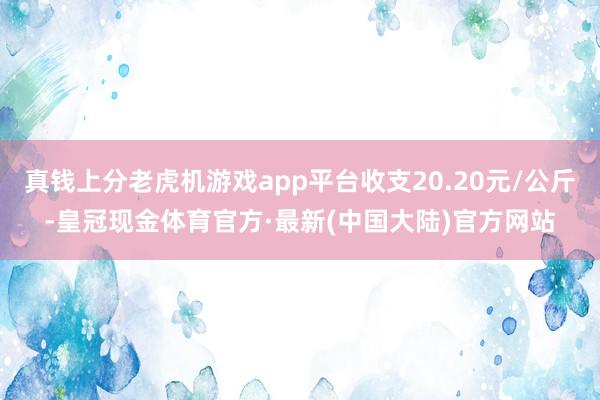 真钱上分老虎机游戏app平台收支20.20元/公斤-皇冠现金体育官方·最新(中国大陆)官方网站