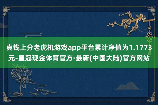 真钱上分老虎机游戏app平台累计净值为1.1773元-皇冠现金体育官方·最新(中国大陆)官方网站