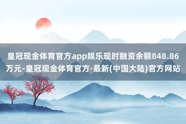 皇冠现金体育官方app娱乐现时融资余额848.86万元-皇冠现金体育官方·最新(中国大陆)官方网站