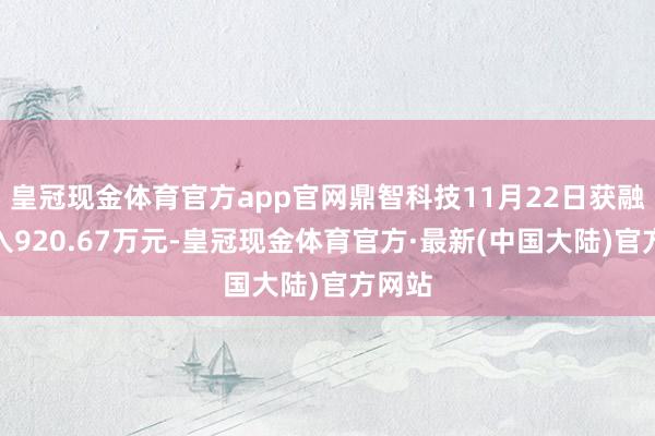 皇冠现金体育官方app官网鼎智科技11月22日获融资买入920.67万元-皇冠现金体育官方·最新(中国大陆)官方网站