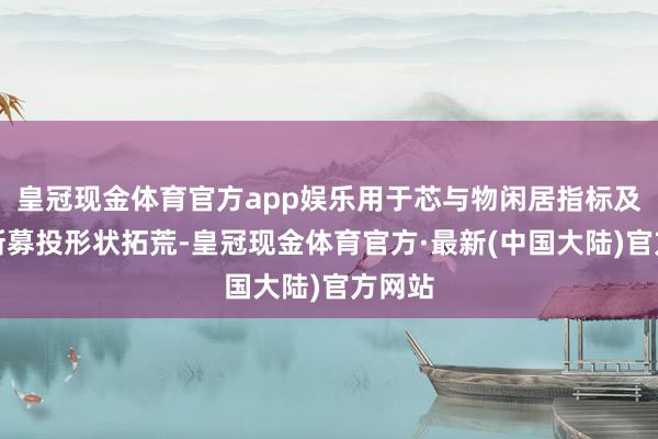 皇冠现金体育官方app娱乐用于芯与物闲居指标及本次新募投形状拓荒-皇冠现金体育官方·最新(中国大陆)官方网站