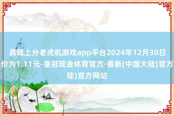 真钱上分老虎机游戏app平台2024年12月30日收盘价为1.11元-皇冠现金体育官方·最新(中国大陆)官方网站